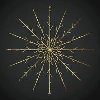 Snowflake Ornament Vector golden color on black background