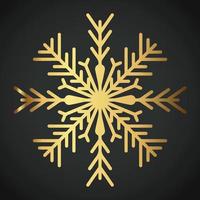 Snowflake Ornament Vector golden color on black background