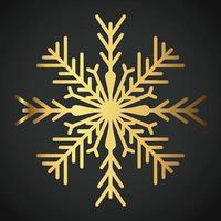 Snowflake Ornament Vector golden color on black background