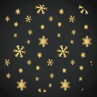 Snowflake Ornament Vector golden color on black background