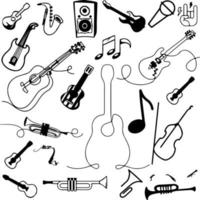Musical doodle seamless graphics vector design