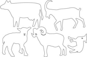 vector de arte de línea de vaca para sitios web, ilustraciones relacionadas con gráficos