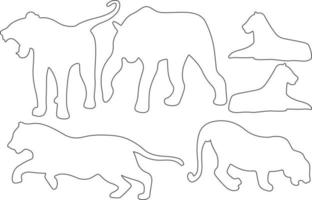 Tiger line art vector for websites, graphics related artwork