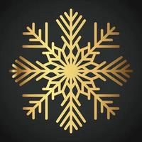 Snowflake Ornament Vector golden color on black background