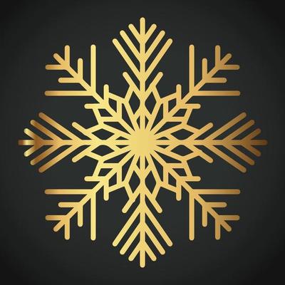 Snowflake Ornament Vector golden color on black background