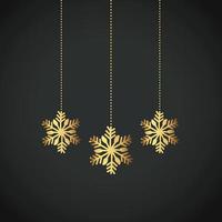 Snowflake Ornament Vector golden color on black background