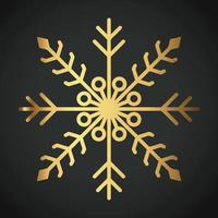 Snowflake Ornament Vector golden color on black background