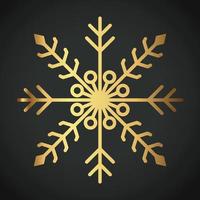 Snowflake Ornament Vector golden color on black background