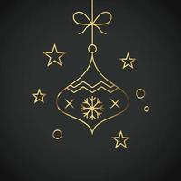 Snowflake Ornament Vector golden color on black background