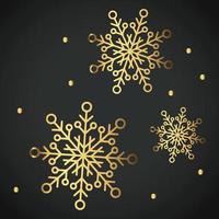 Snowflake Ornament Vector golden color on black background