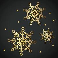 Snowflake Ornament Vector golden color on black background