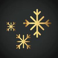 Snowflake Ornament Vector golden color on black background