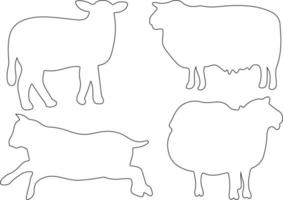 Sheep line art vector for websites, graphics related artwork