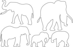 Elephant line art vector for websites, graphics related artwork