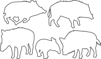 Pig line art vector for websites, graphics related artwork