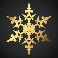 Snowflake Ornament Vector golden color on black background