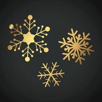 Snowflake Ornament Vector golden color on black background