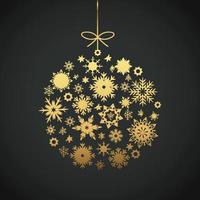 Snowflake Ornament Vector golden color on black background