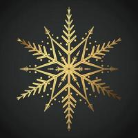 Snowflake Ornament Vector golden color on black background