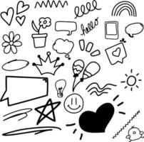 Communication doodles symbol set design vector outline art work