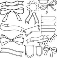 Decorative ribbon drawing symbol line vector design outline