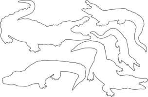 Crocodile line art vector for websites, graphics related artwork