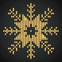 Snowflake Ornament Vector golden color on black background