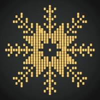 Snowflake Ornament Vector golden color on black background