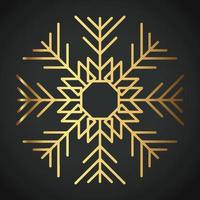 Snowflake Ornament Vector golden color on black background