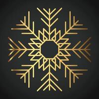 Snowflake Ornament Vector golden color on black background