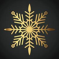 Snowflake Ornament Vector golden color on black background