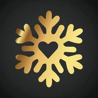 Snowflake Ornament Vector golden color on black background