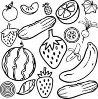 Vegetarian sketch vector drawing outline illustration design