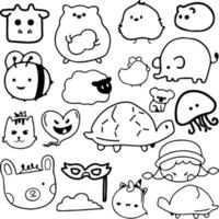 Animal character cartoon doodle vector outline artwork