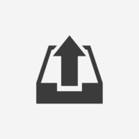 Outbox icon vector isolated. email, mail, message icon. download, upload, save symbol sign