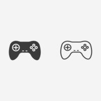 Video game controller joystick icon vector symbol sign set