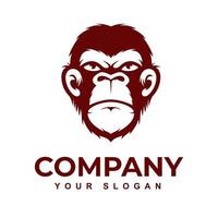 Vector awesome monkey geek logo design