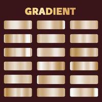 Metal golden gradients. Vector square gold gradient texture collection for design