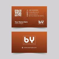 Light chocolate business card with mandala background and QR code vector