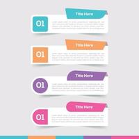 Multicolored listing serial number inforgraphic with demo text vector