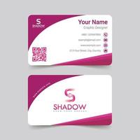 Simple light magenta color professional business card vector