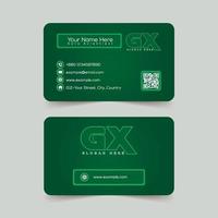 Green neon effect corporate business card vector