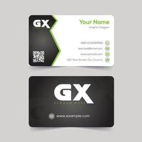 Black and green gorgeous company business card template vector