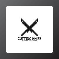 idea de diseño simple de logotipo de cuchillo de corte vector
