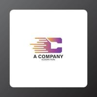 letletter c logo tecnología empresa minimalista vector