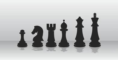 conjunto de ilustración de silueta de ajedrez vector