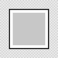 Realistic square blank frame on transparent background. Photo frame. Design element, banner. vector