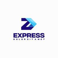 vector de concepto de diseño de logotipo inicial rápido express z, símbolo de diseño de logotipo de flecha express