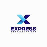 Fast Express X Initial Logo designs concept vector, express Arrow logo designs symbol vector