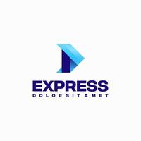 vector de concepto de diseño de logotipo inicial i express rápido, símbolo de diseño de logotipo de flecha express